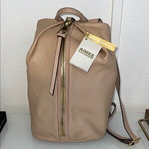 Aimee Kestenberg Beige Leather Backpack